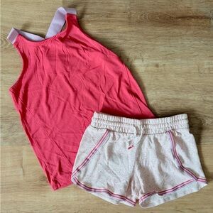 Atlhletic set Pink and Cream girls